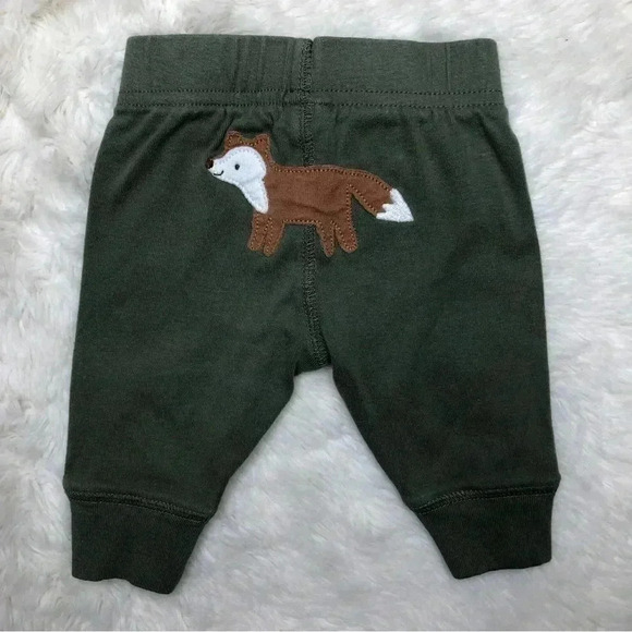 Child Of Mine By Carter’s Sweatpants Green /  Brown Fox Size 0-3 Months - Picture 11 of 16